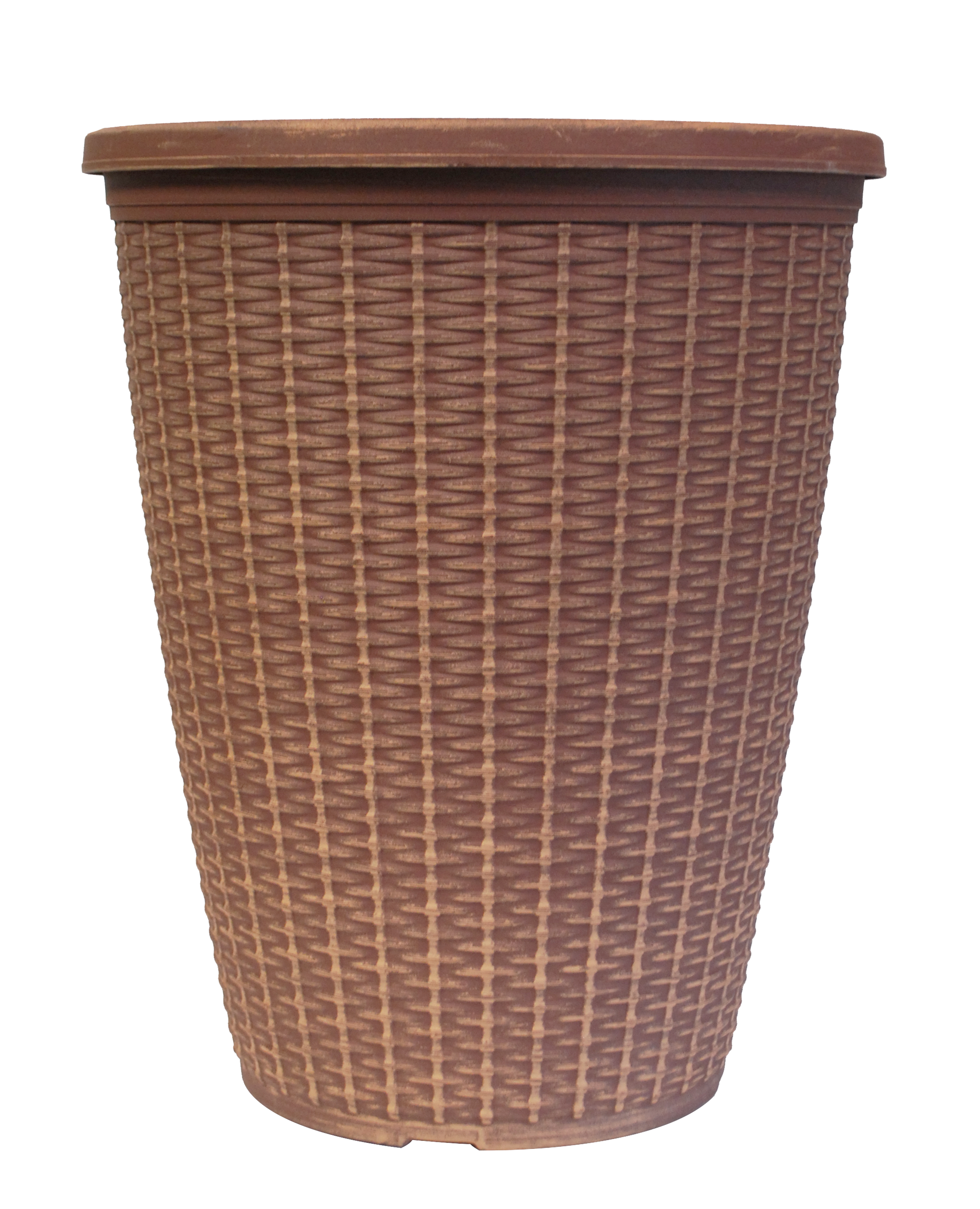 15 Wicker Tall Planter Carmel Wood (10/case) - Containers